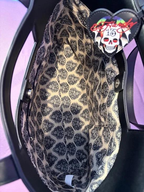 Ed Hardy Large Floral Tote Bag with Matching Wallet - Picture 7 of 14